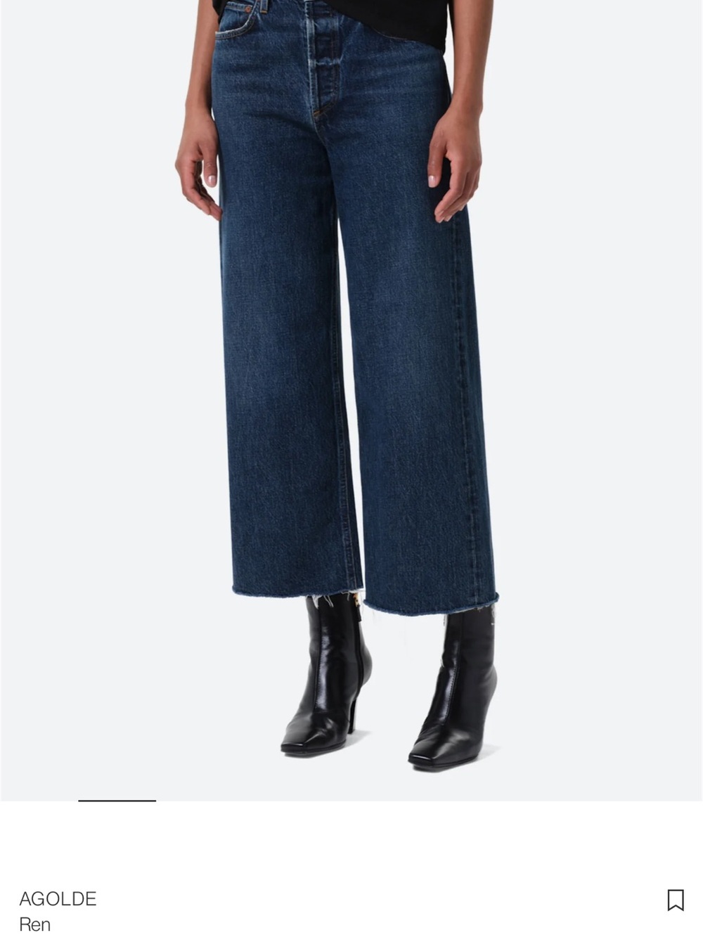 AGOLDE Ren Wide-Leg Cropped Jeans in Dark Indigo